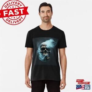 Skull Blowing Out Smoke Premium T-Shirt Classic